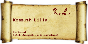 Kossuth Lilla névjegykártya